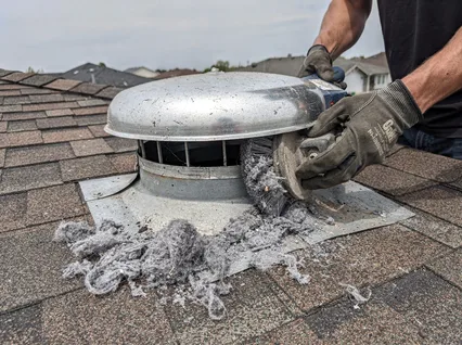 Cleaning Dryer Vent On Roof in Madison
