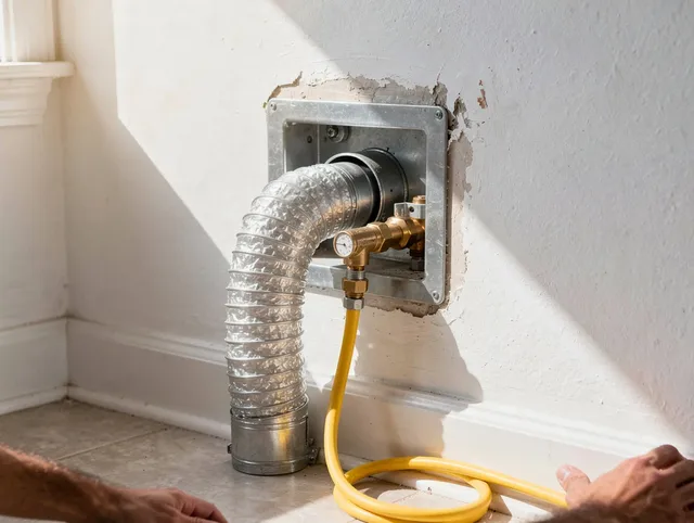 Madison Dryer Vent Cleaning certified technician performing specialized gas dryer vent cleaning in Madison